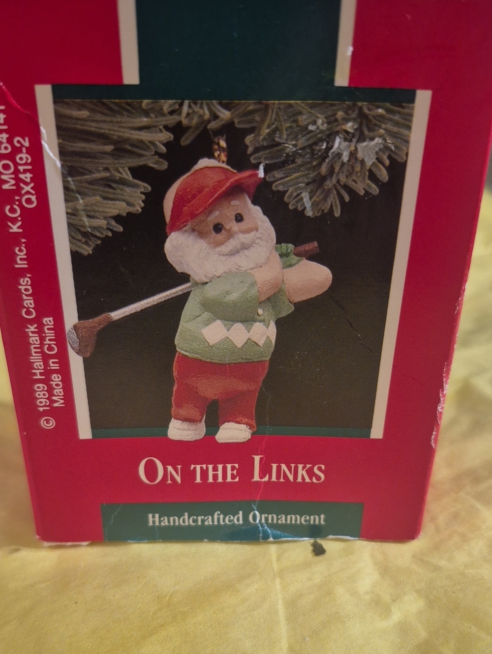 Hallmark 'On The Links' Golf Santa Ornament - Red & Green